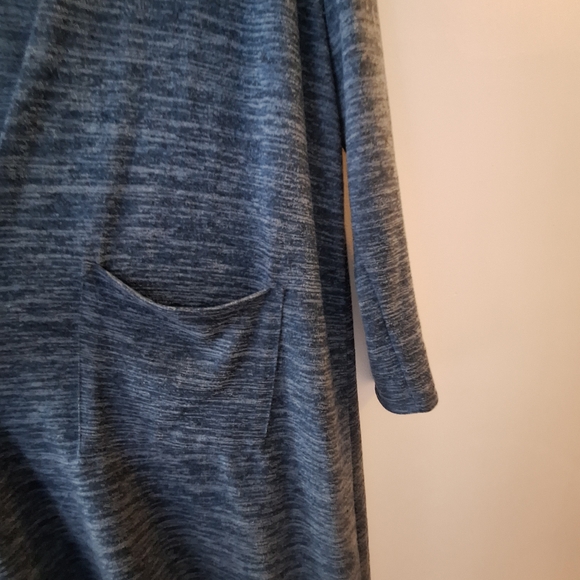 LuLaRoe Long Open-Front Cardigan in Heathered Dark Gray - Picture 5 of 5